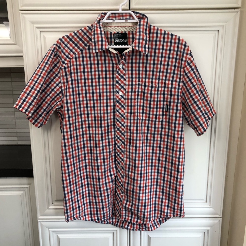 Burton plaid button up s/s men’s shirt